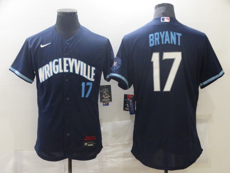 Men Chicago Cubs 17 Bryant City Edition Blue Elite Nike 2021 MLB Jersey